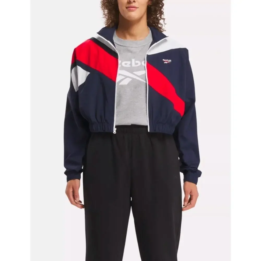 Reebok Womens Classics Franchise‎ Track Colorblock Navy Size L Activewear $75